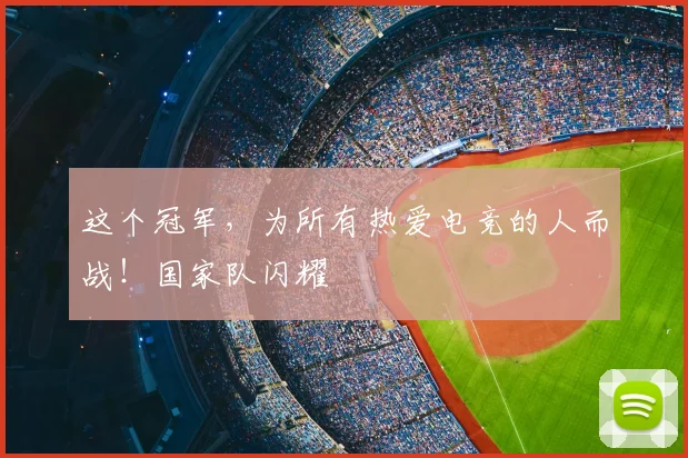 这个冠军，为所有热爱电竞的人而战！国家队闪耀